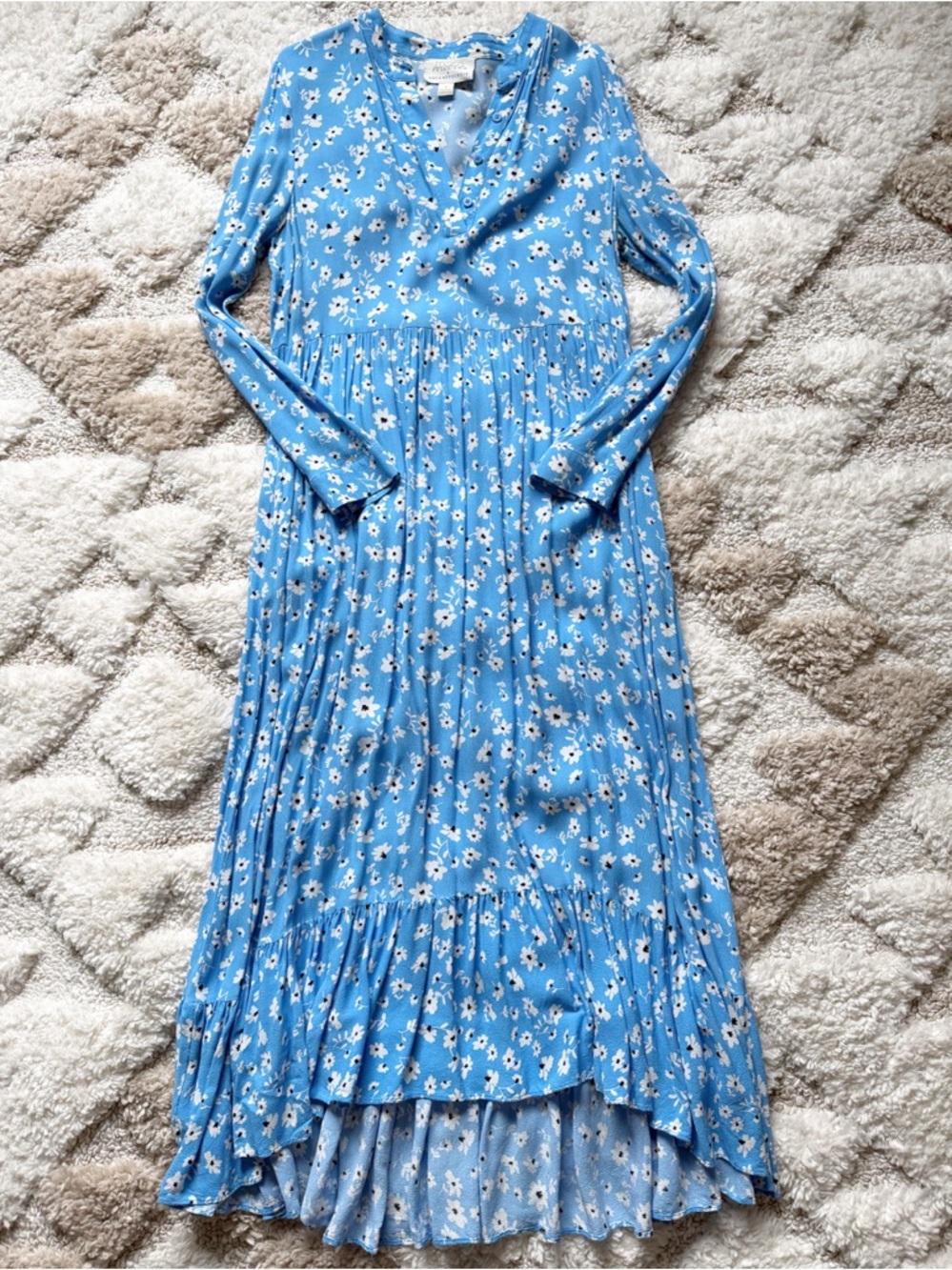 Mare Mare X Anthropologie Lynda Maxi Floral Blue White Dress, small - Picture 4 of 7